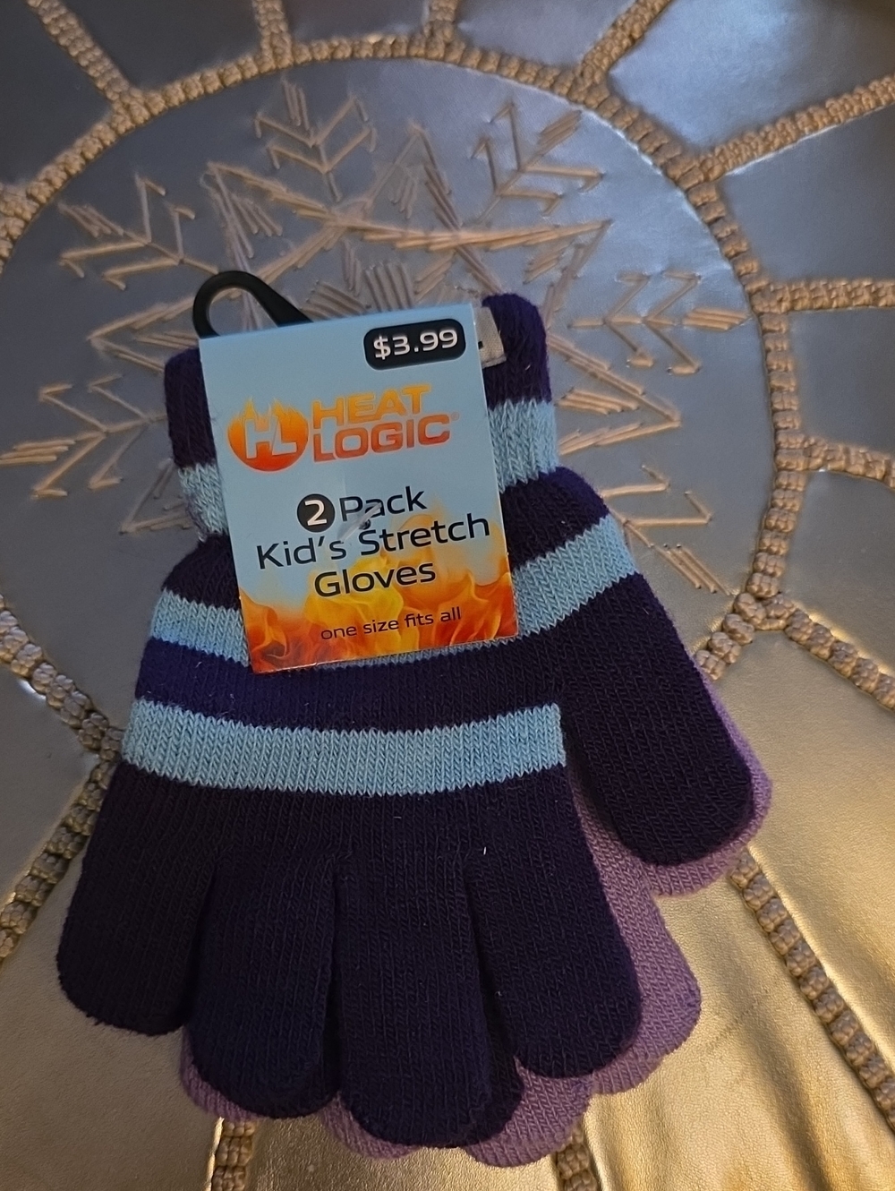Kids Stretch Gloves - Purple/Light Blue (2-Pack)